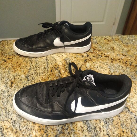 Nike Court Vision Low Black/White Leather Shoes Sneaker Men\'s Size 9 CD5463-001 main image 4